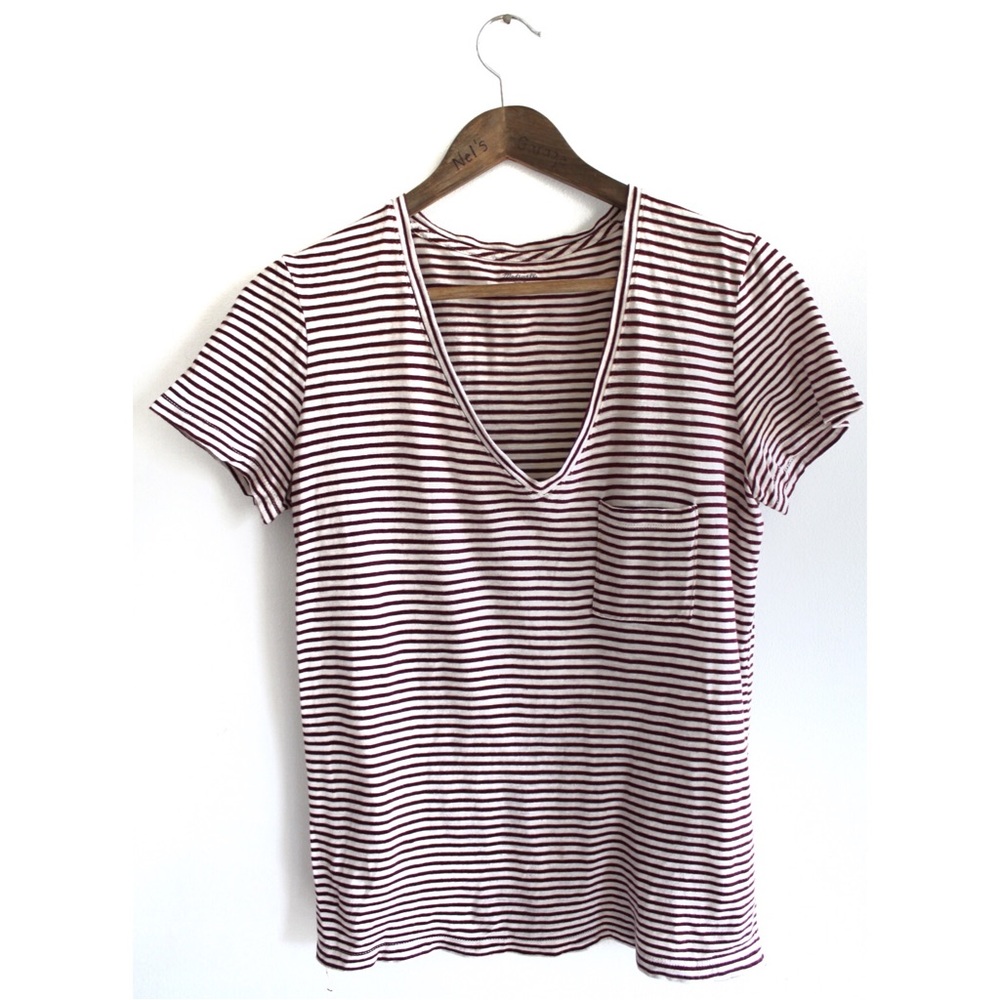 Madewell Preowned Striped Short Sleeve Top Small